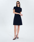 Robe courte en maille nocturne_1
