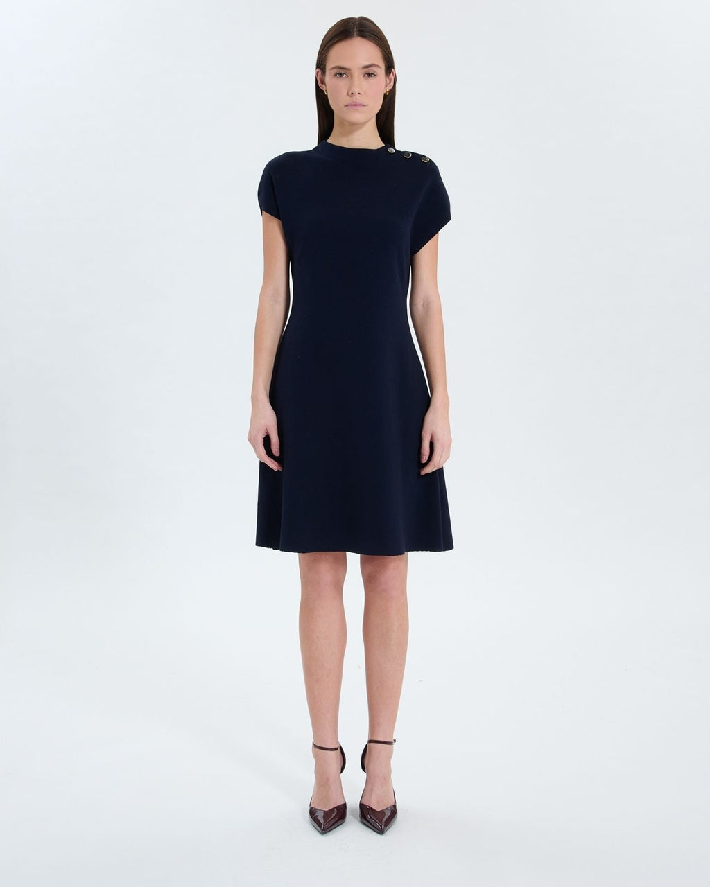 Robe courte en maille nocturne_3