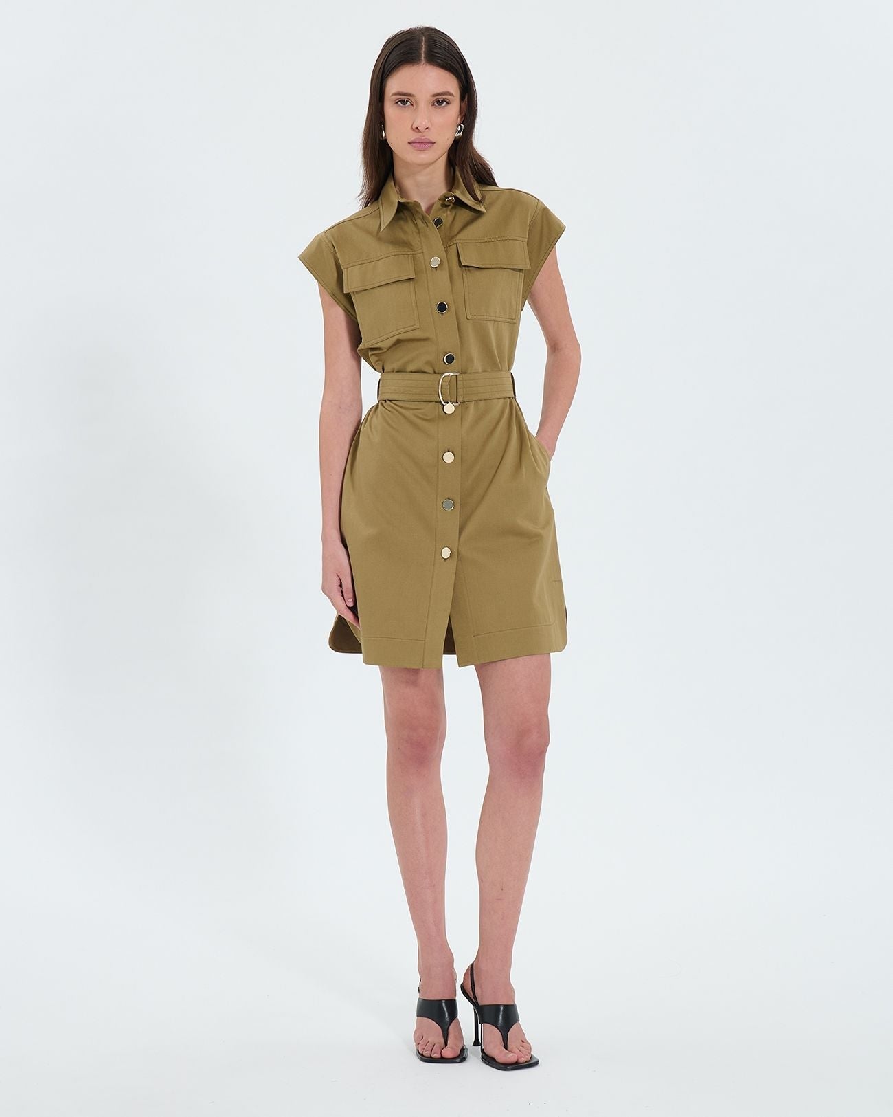 Robe chemise kaki_1