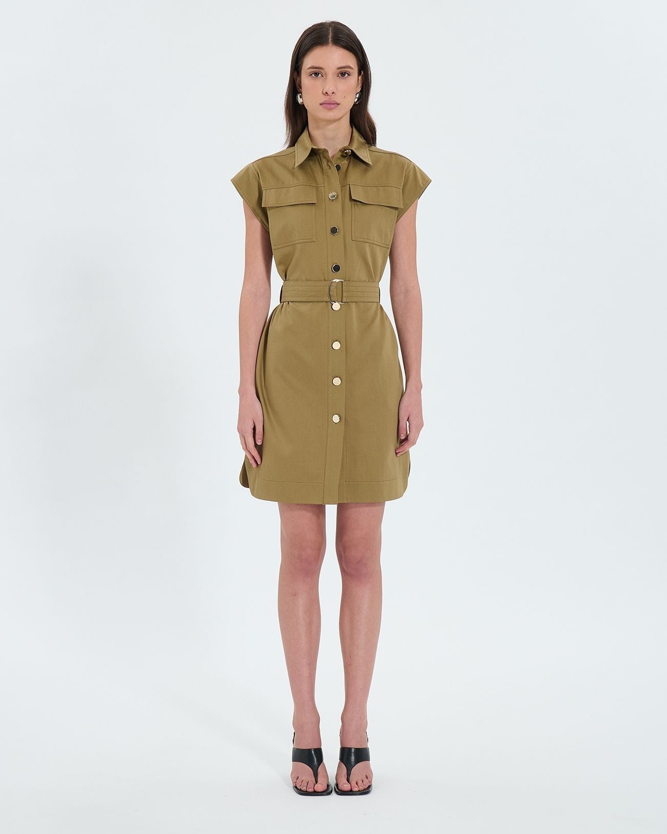 Robe chemise kaki_4