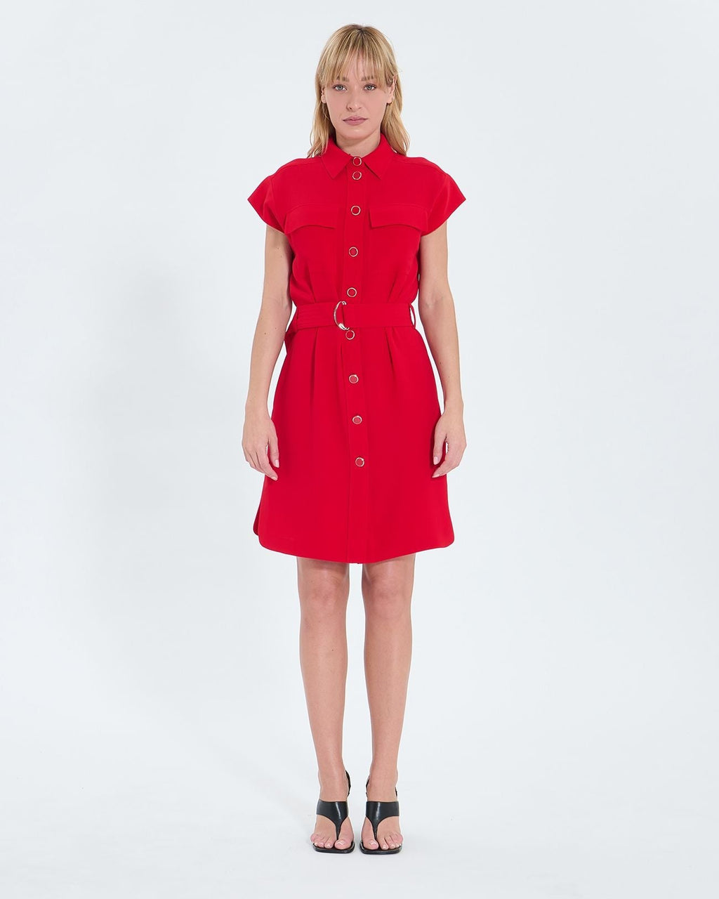 Robe chemise rouge_4