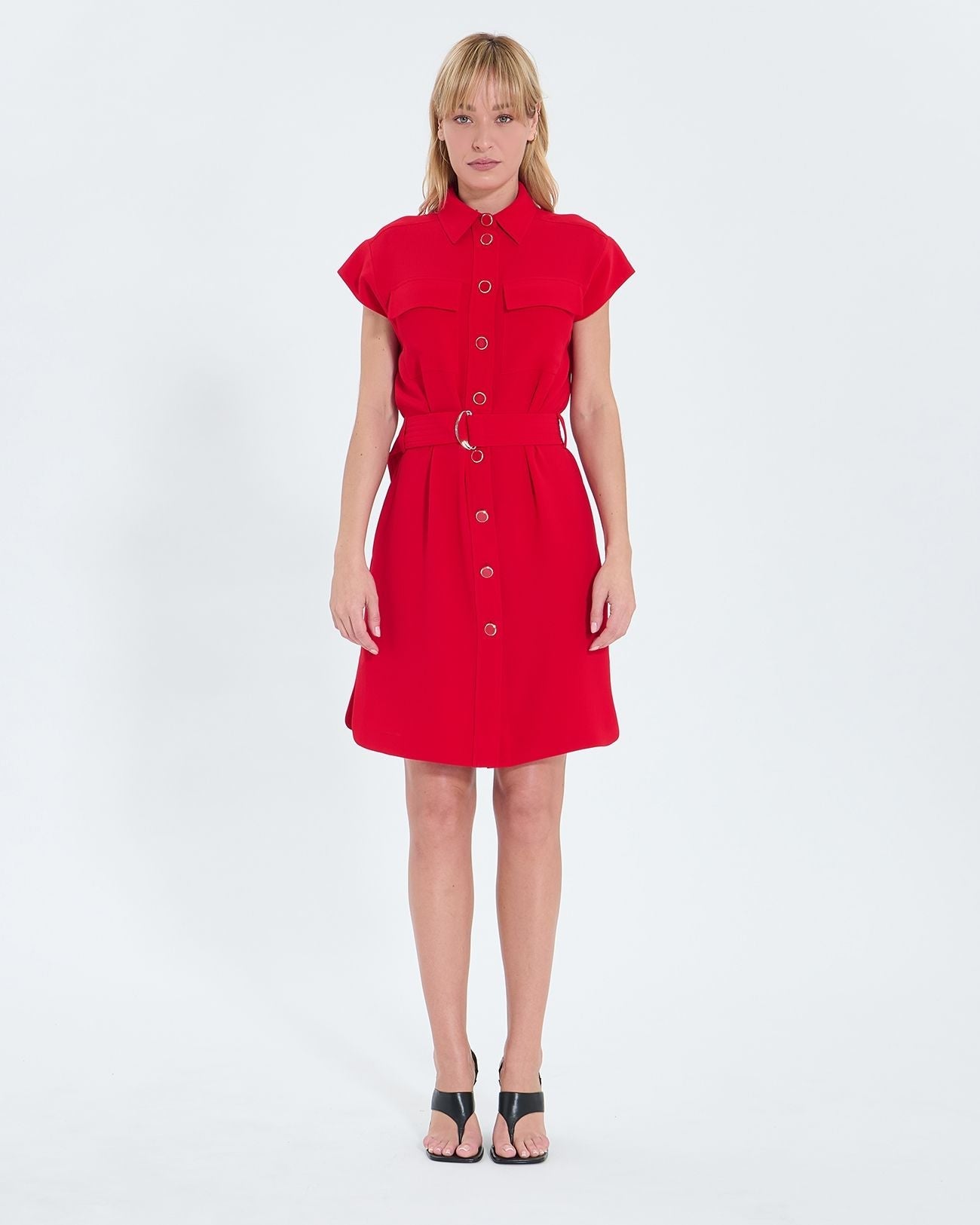 Robe chemise rouge_4