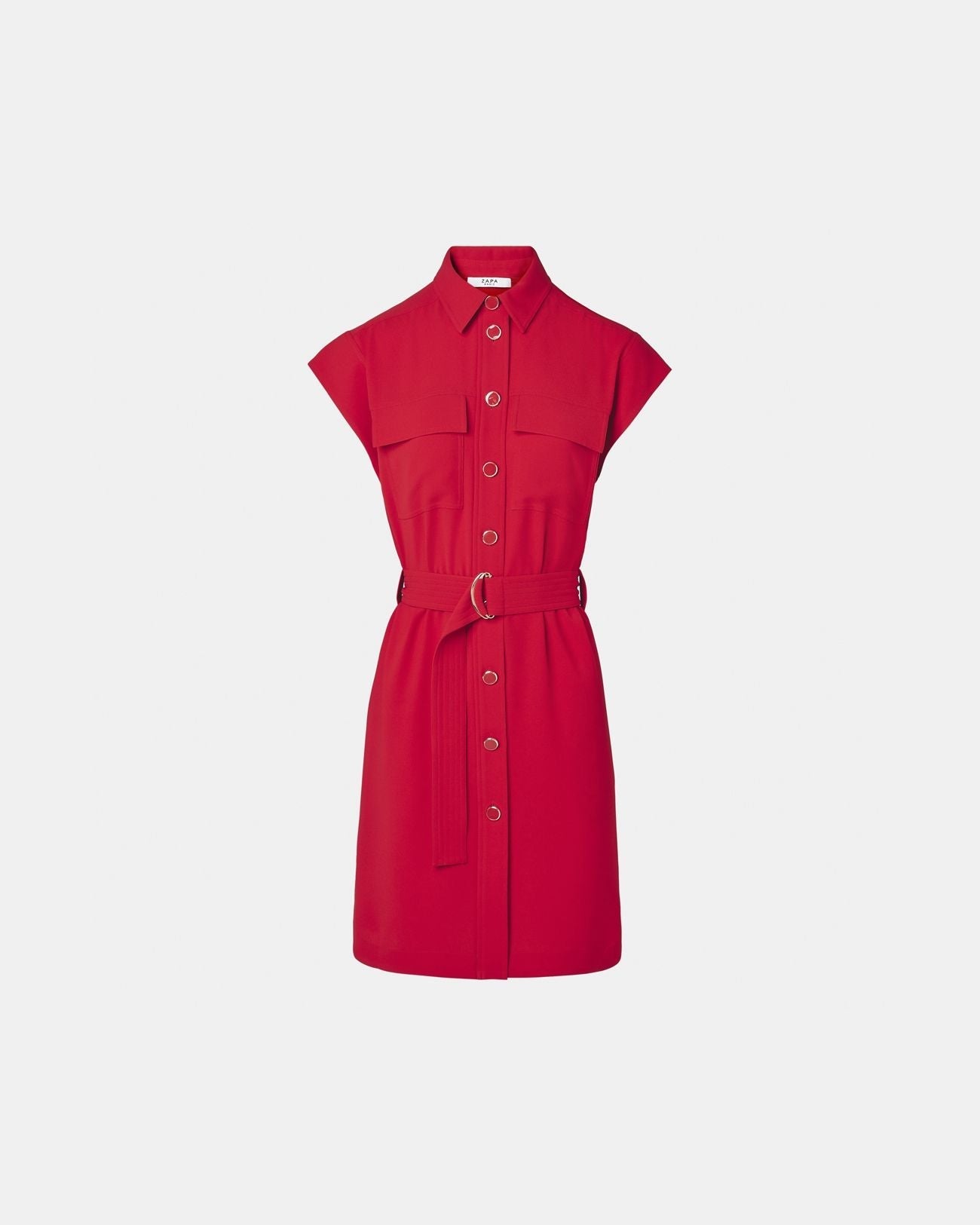 Robe chemise rouge_5