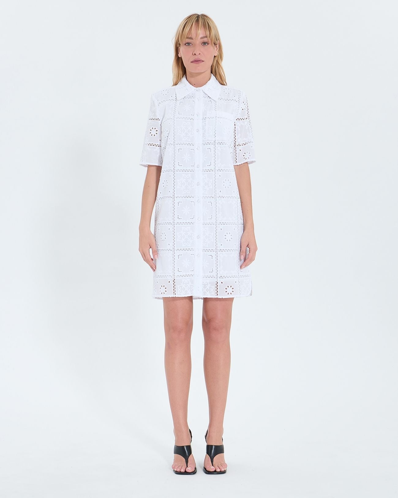 Robe mi longue à broderie anglaise écrue_4