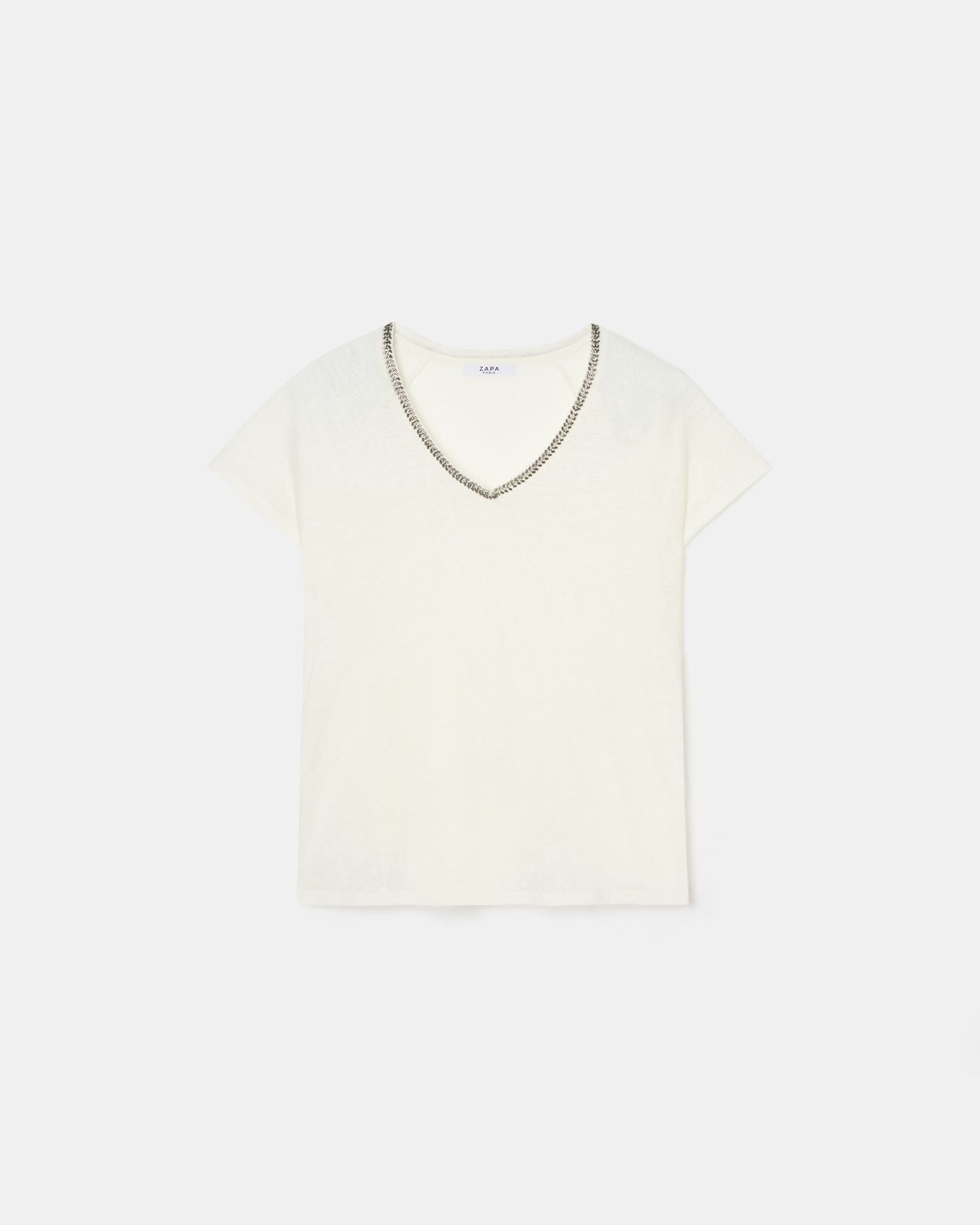 Tee-shirt en lin écru_5