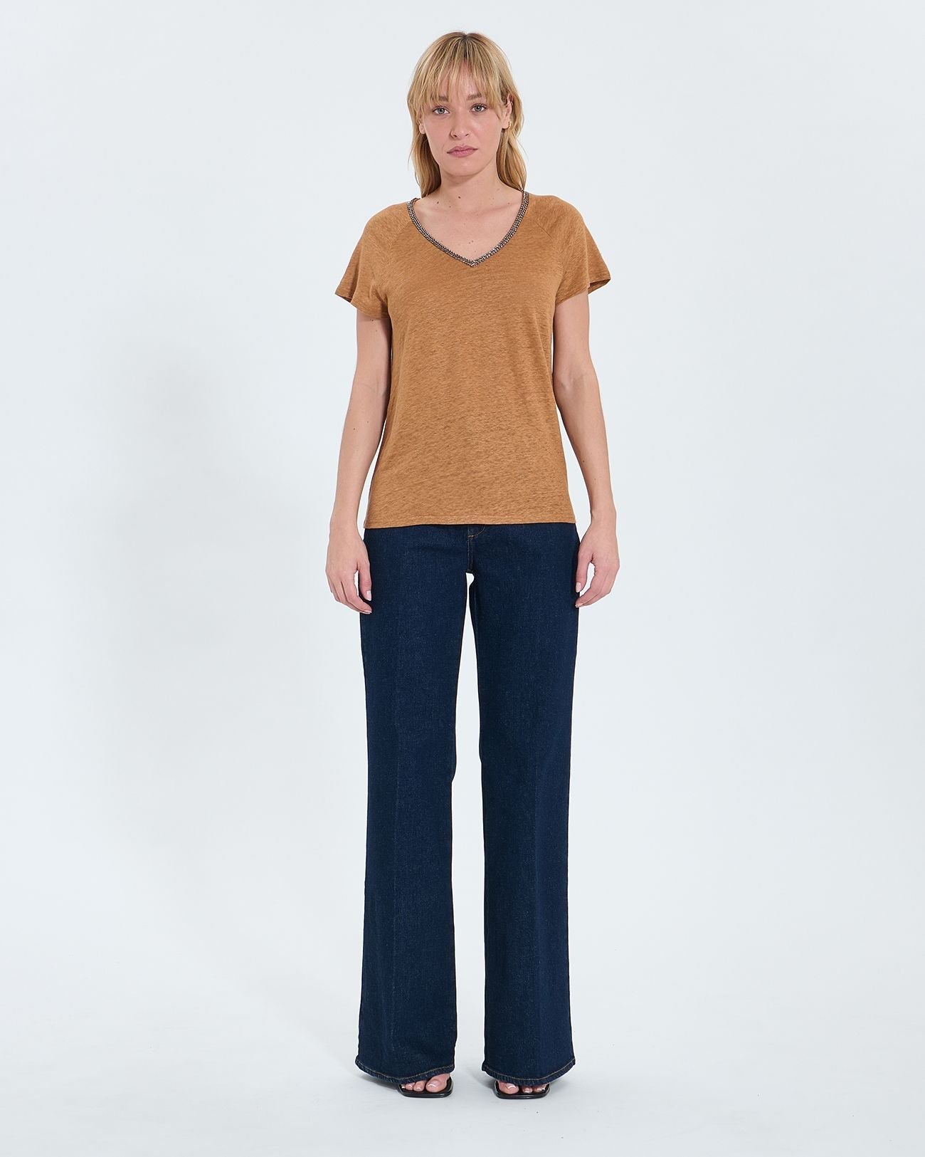 Tee-shirt en lin tabac_4