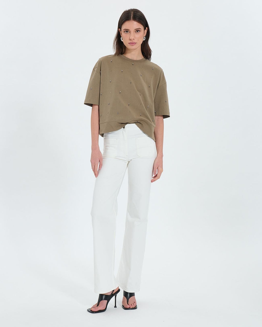 Tee-shirt à ornements kaki_3