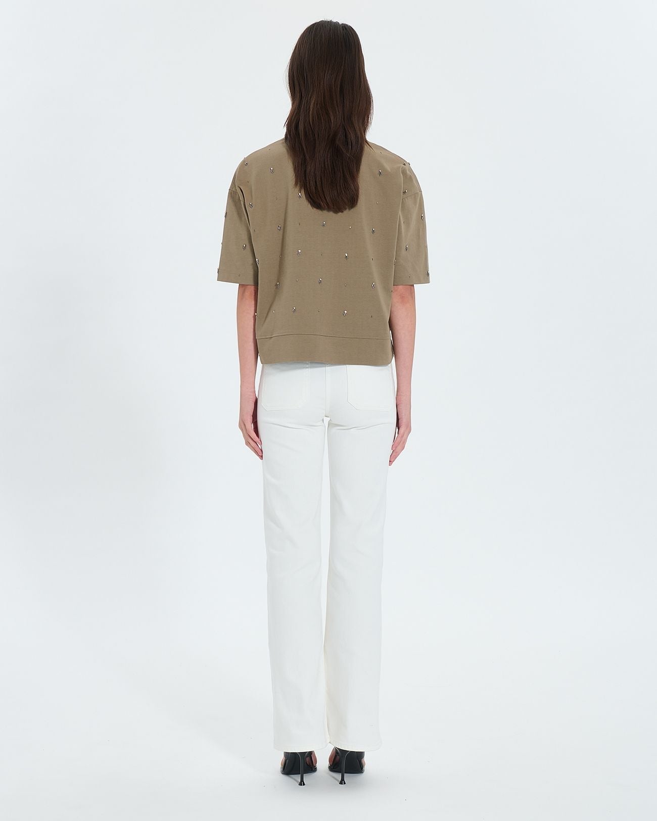 Tee-shirt à ornements kaki_4