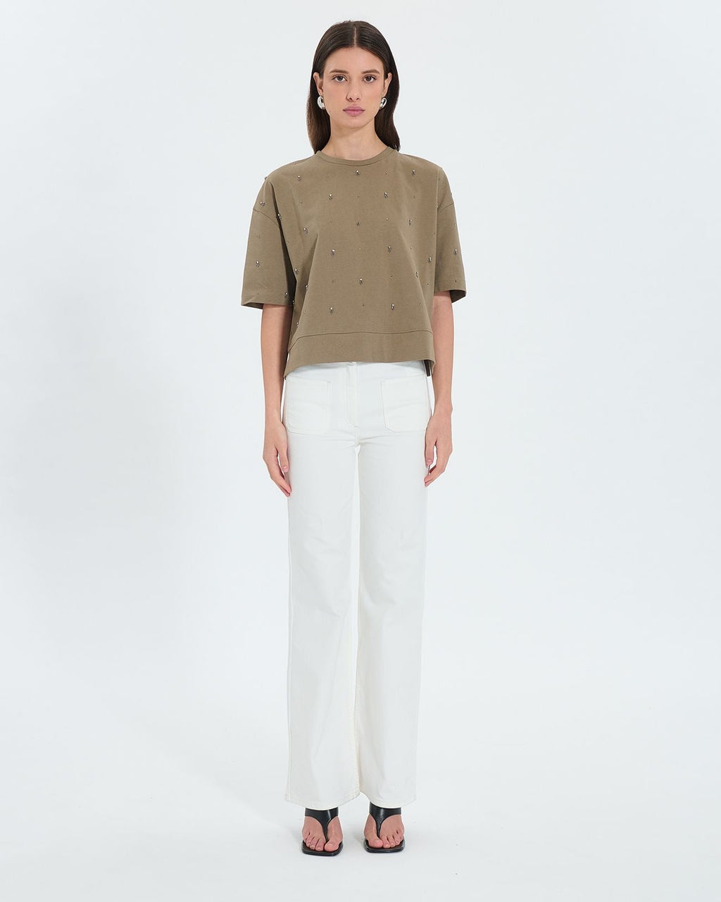 Tee-shirt à ornements kaki_5