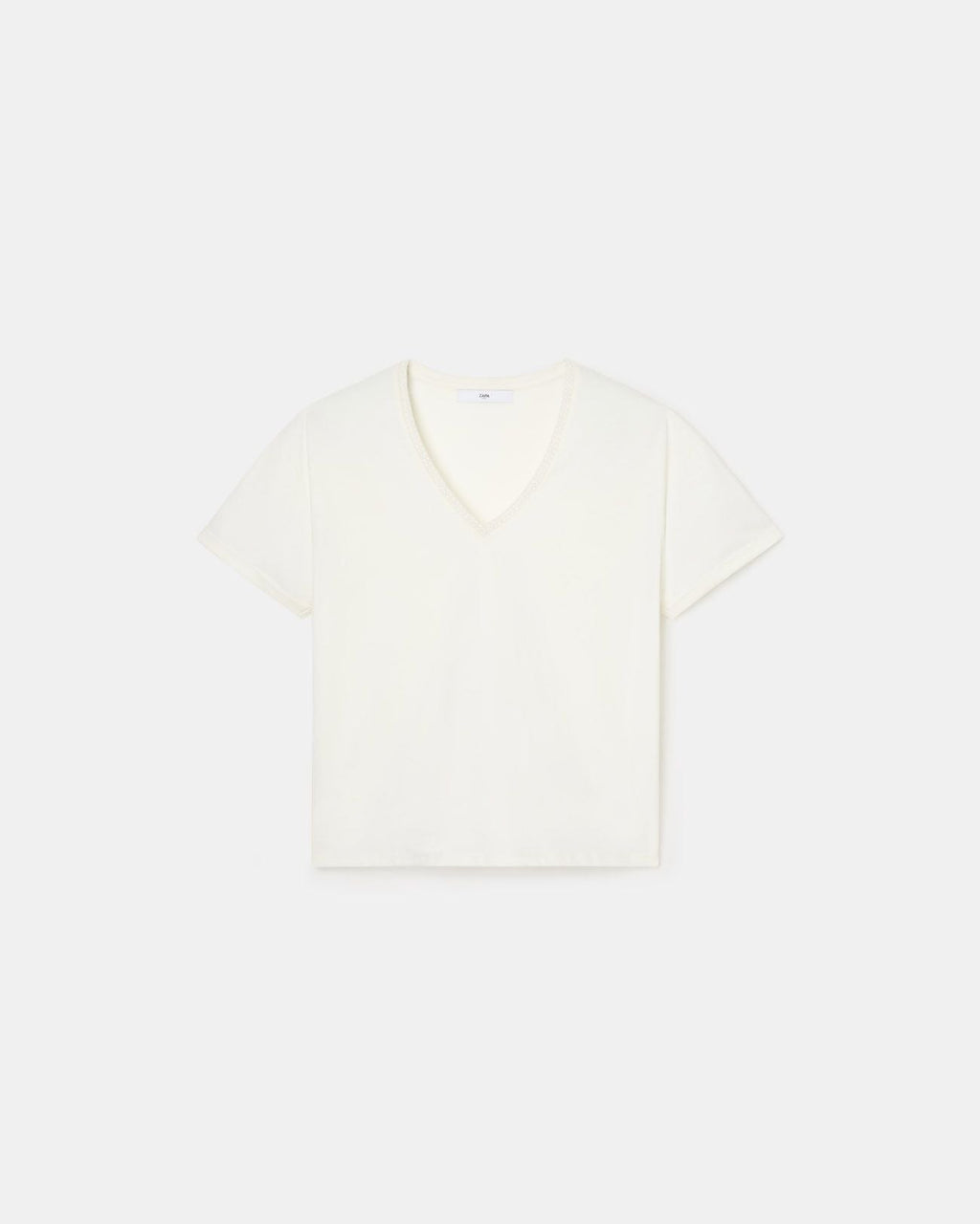 Tee-shirt ajusté en coton écru_5