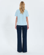Tee-shirt ajusté en coton bleu ciel_3