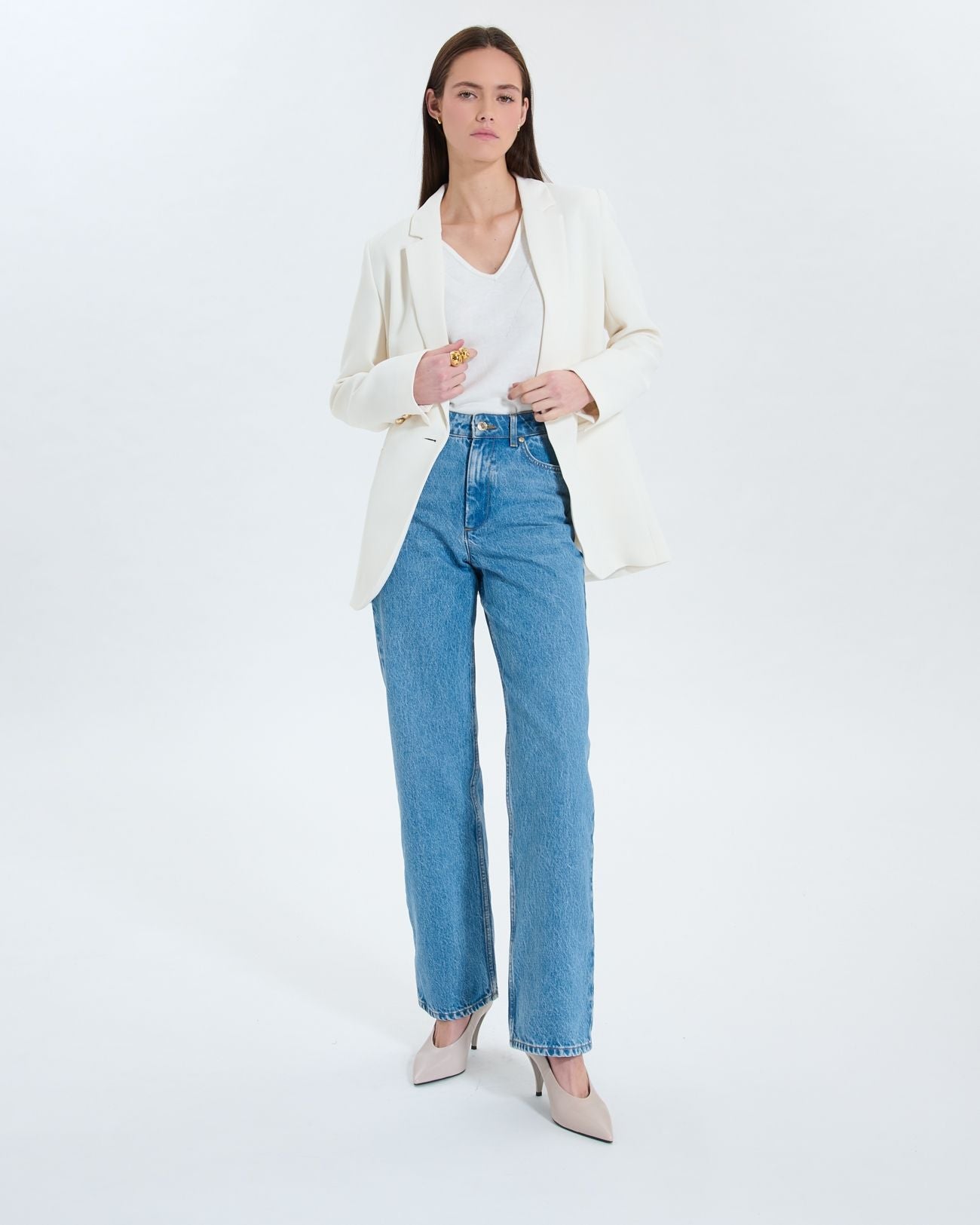 Veste de costume en crêpe écrue_2