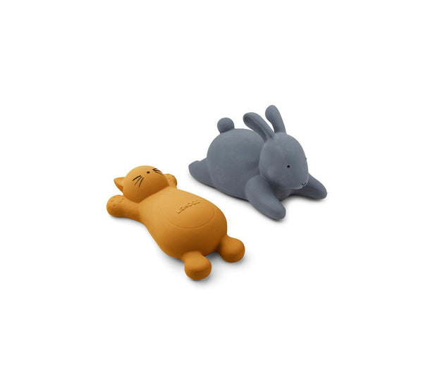 Jouets De Bain Animaux Pour Enfants - Lot De 2 Vikky - Cat Mustard