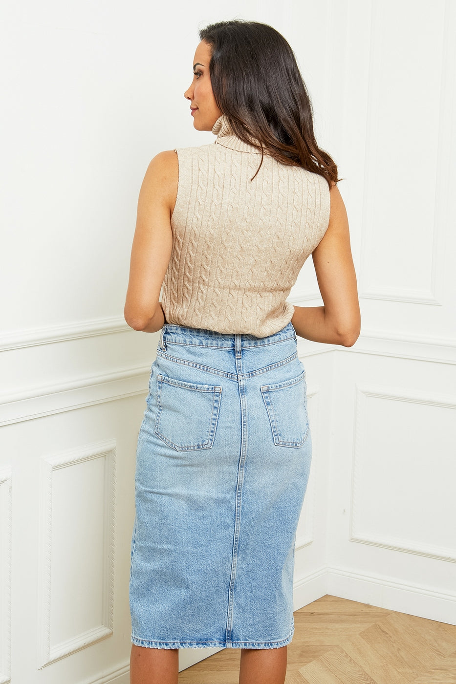 Pull Sans Manche W2102 - Ecru