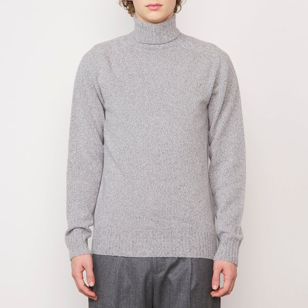 Officine Générale - Pull Col Roulé Seamless - Grey/White - Homme