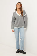 Pull - Gris/Blanc