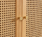 Armoire Leon - Placage Chêne Et Cannage Rotin 2 Portes