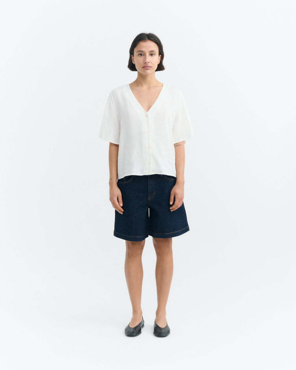 Blusa blanca hemp Libelula sostenible - 1