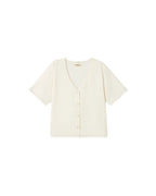 Blusa blanca hemp Libelula sostenible - silueta 1