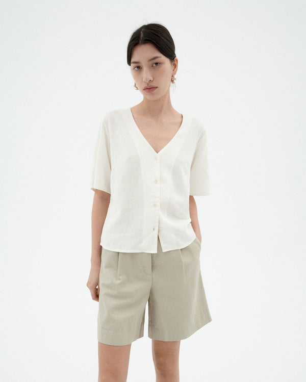 Blusa blanca hemp Libelula sostenible-1