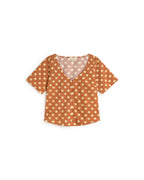 Blusa lunares marrón Leia sostenible silueta - 1