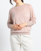 Pull Léger En Cachemire À Col Rond - Rose Poudré - Femme