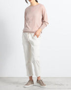 Pull Léger En Cachemire À Col Rond - Rose Poudré - Femme