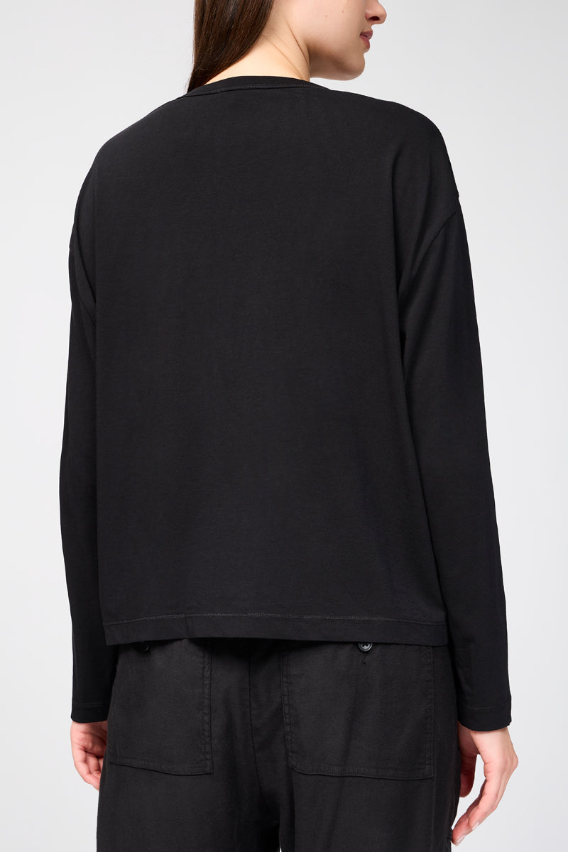 Maillot Henley Clean Finish - Noir - Femme