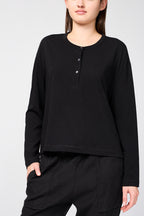 Maillot Henley Clean Finish - Noir - Femme