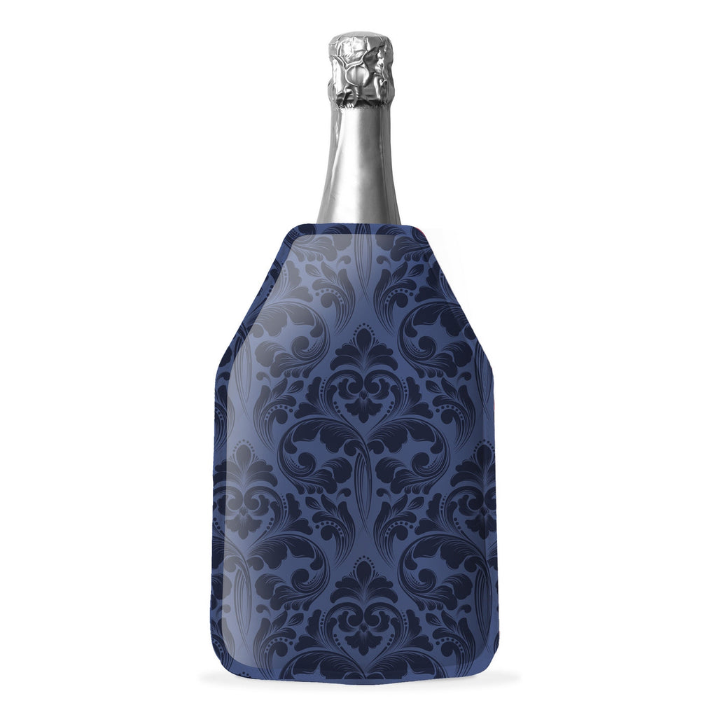 Napa - Lot De 2 Rafraîchisseurs De Bouteille Souple Damassé Bleus - Textile