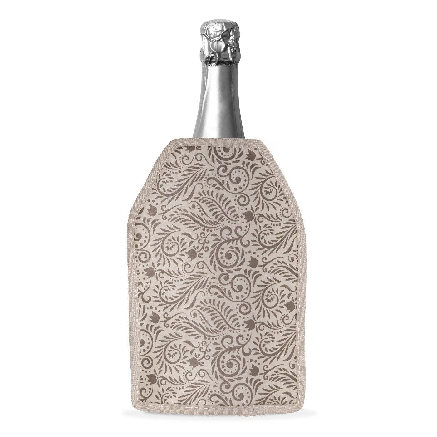 Napa - Lot De 2 Rafraîchisseurs De Bouteille Souple Damassé Gris - Textile