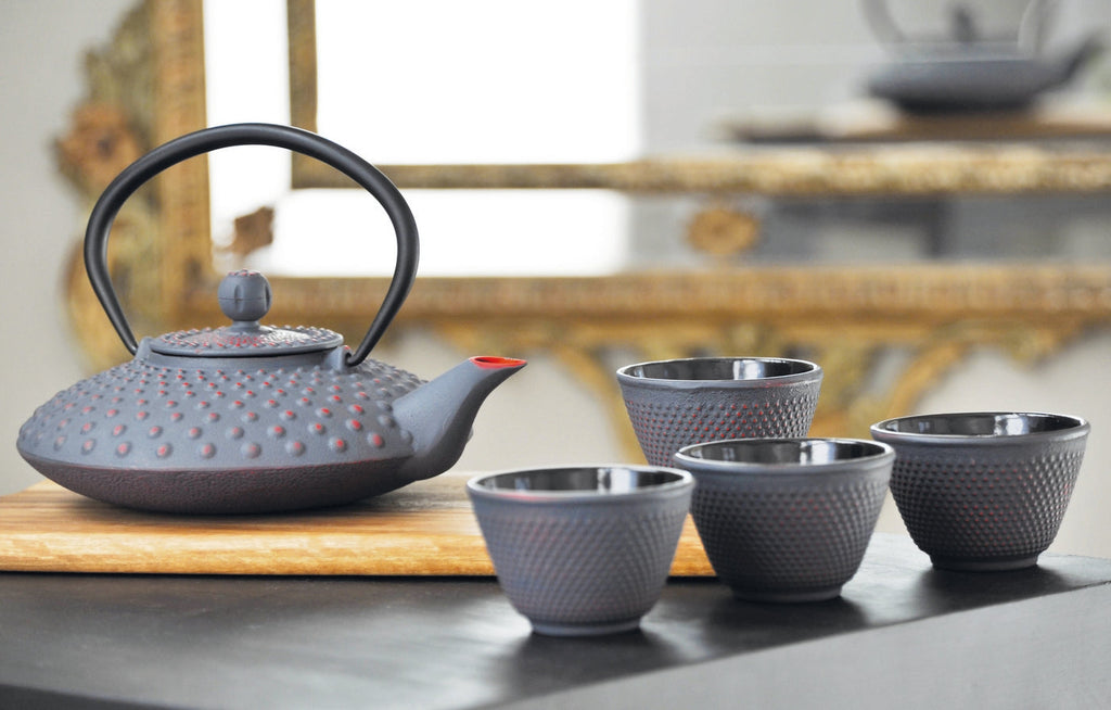 Osaka - Théière Avec Filtre Et 4 Verres - Grise - Métal - 800ml