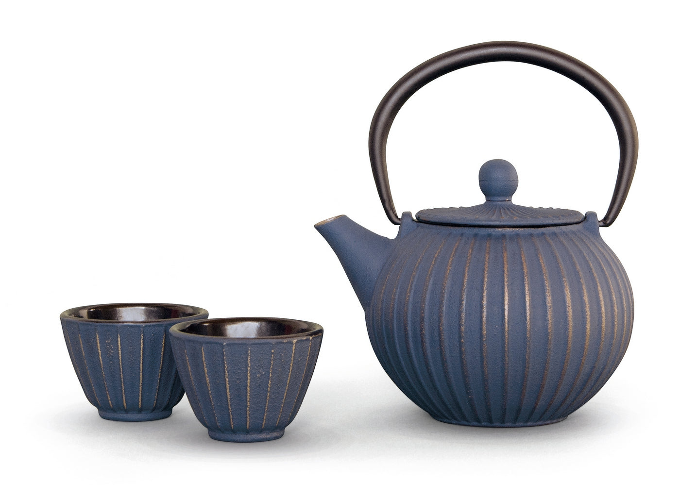 Osaka - Théière Avec Filtre Et 4 Verres - Bleue - Métal - 500ml
