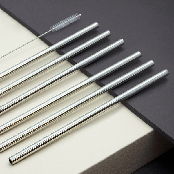 Miami - Set De 6 Pailles + Cure-pipe - Argent - Métal