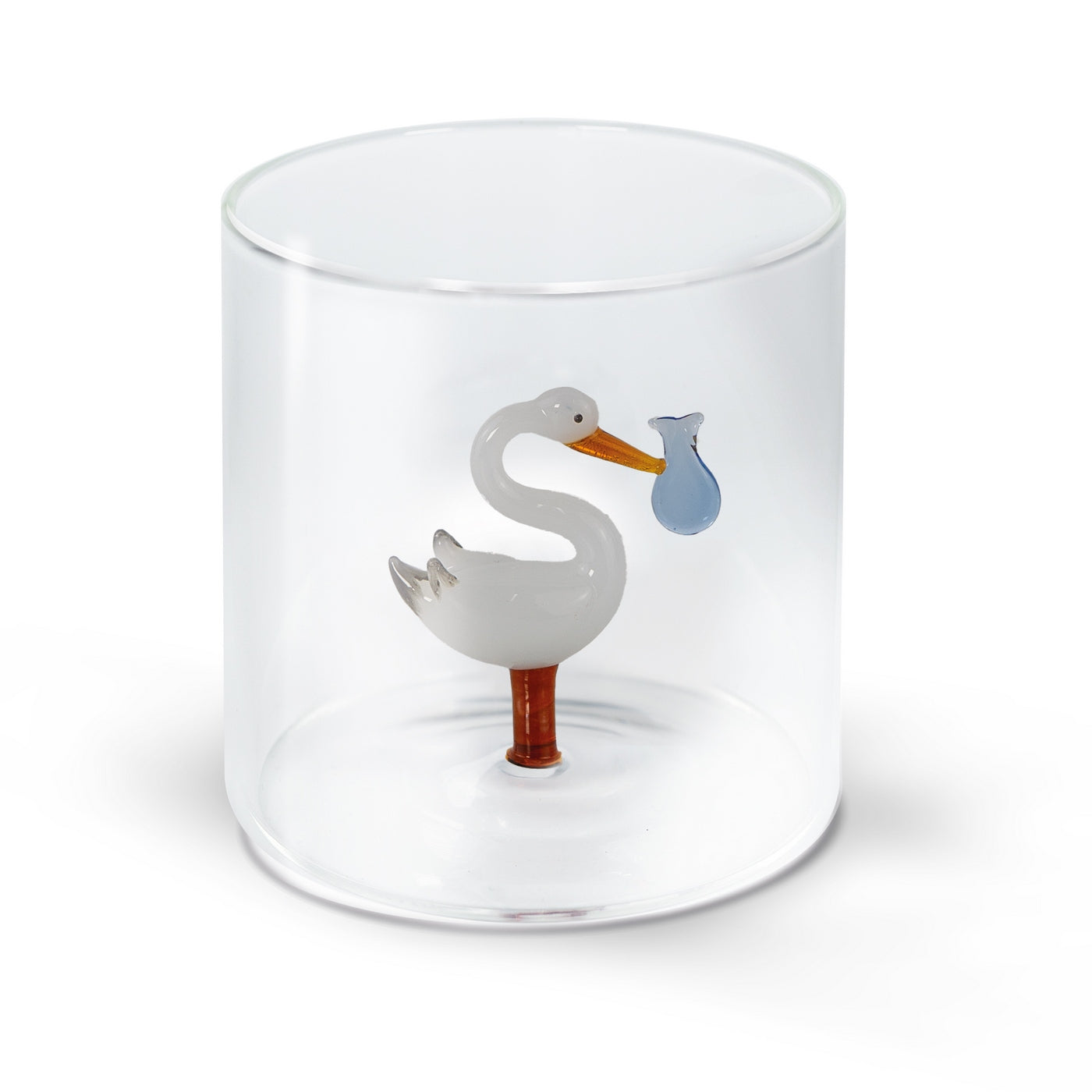 Monterey - Lot De 2 Gobelets Cigogne Porte-Bébé Bleus - Verre Borosilicate - 250ml
