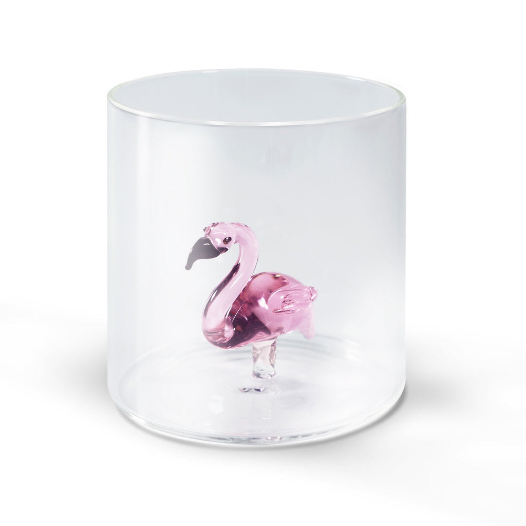Monterey - Lot De 2 Gobelets Flamant Roses - Verre Borosilicate - 250ml