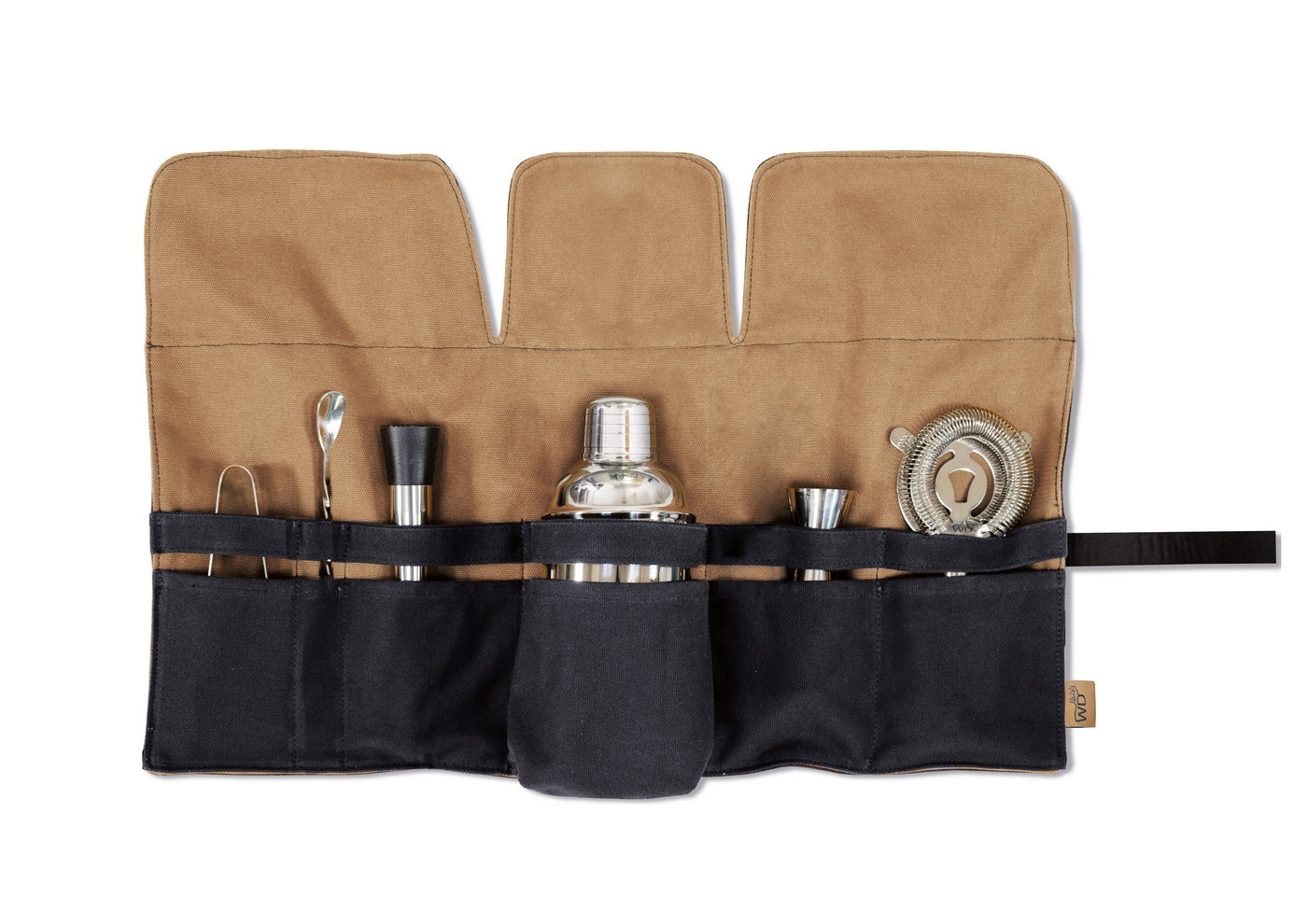 Roma - Set De Cocktail Professionnel 9 Pièces En Acier Inoxydable, Dans Un Étui Avec Ceinture - Métal - 700ml