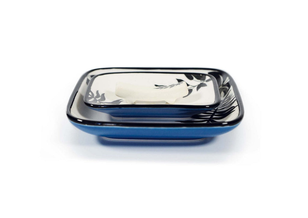 2 Petites Assiettes, 2 Petits Bols Et 2 Paires De Baguettes - Bleu