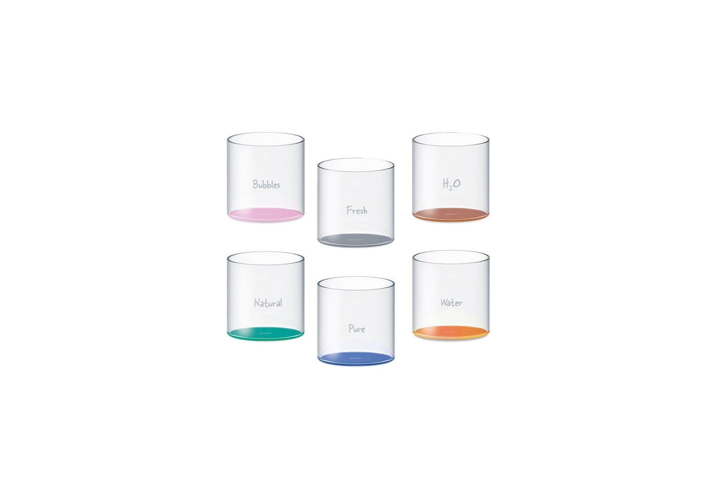 Monterey - Set De 6 Gobelets Colorés Avec Inscriptions - Verre Borosilicate - 250ml
