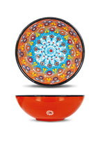 Saladier En Céramique Avec Décoration En Relief Faite À La Main, Ø 20 Cm - Orange