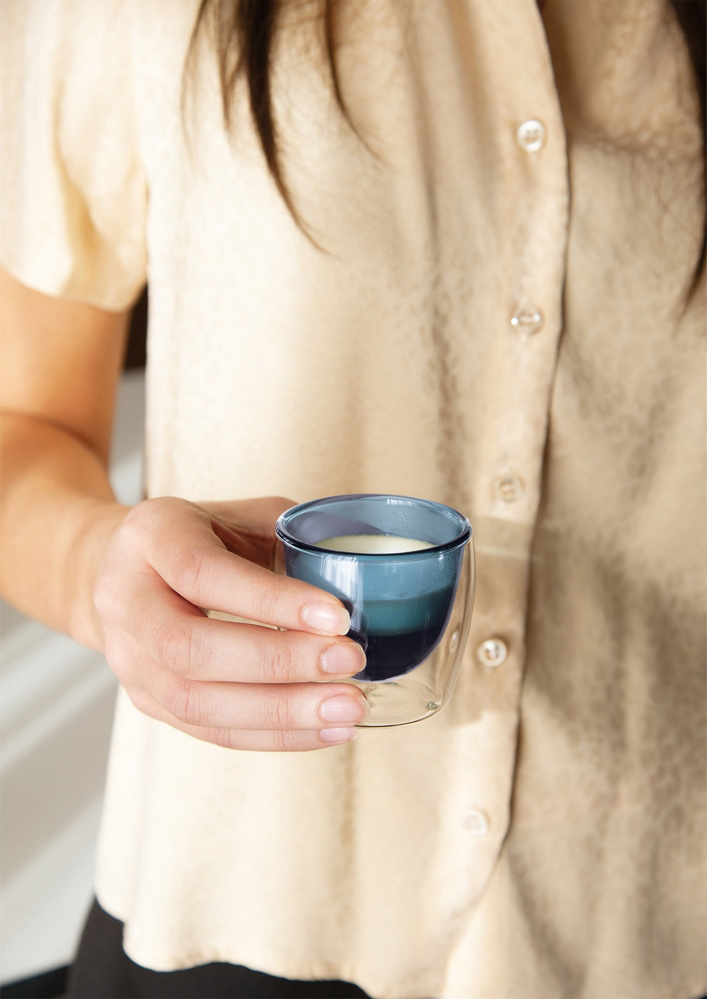 Monterey - Set De 2 Petits Verres À Double Paroi - Bleu - Verre Borosilicate - 100ml