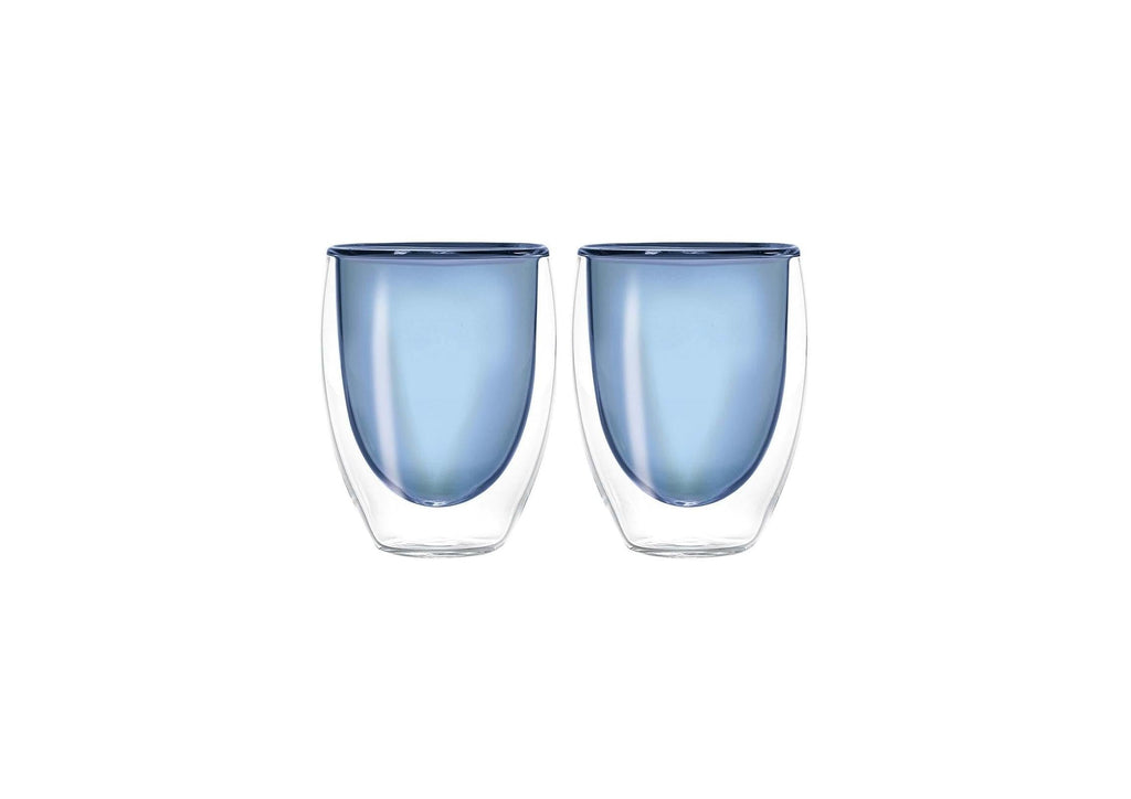 Monterey - Set De 2 Verres À Double Paroi - Bleu - Verre Borosilicate - 250ml