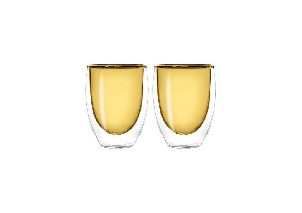 Monterey - Set De 2 Verres À Double Paroi - Jaune - Verre Borosilicate - 250ml