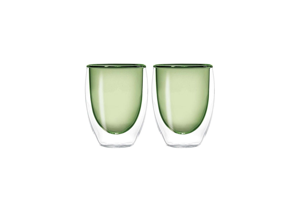 Monterey - Set De 2 Verres À Double Paroi - Vert - Verre Borosilicate - 250ml