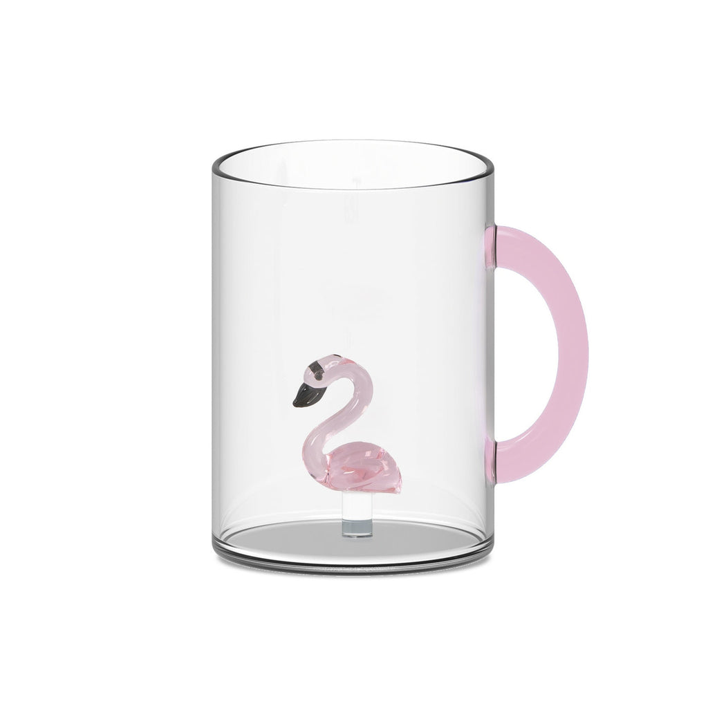 Monterey - Lot De 2 Mugs Flamant Roses - Verre Borosilicate - 420ml