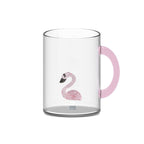 Monterey - Lot De 2 Mugs Flamant Roses - Verre Borosilicate - 420ml