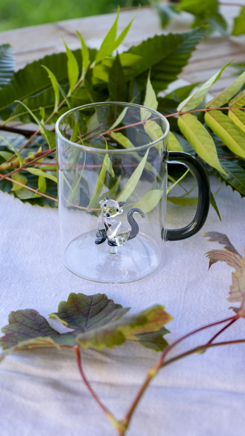 Monterey - Lot De 2 Mugs Chats - Verre Borosilicate - 420ml