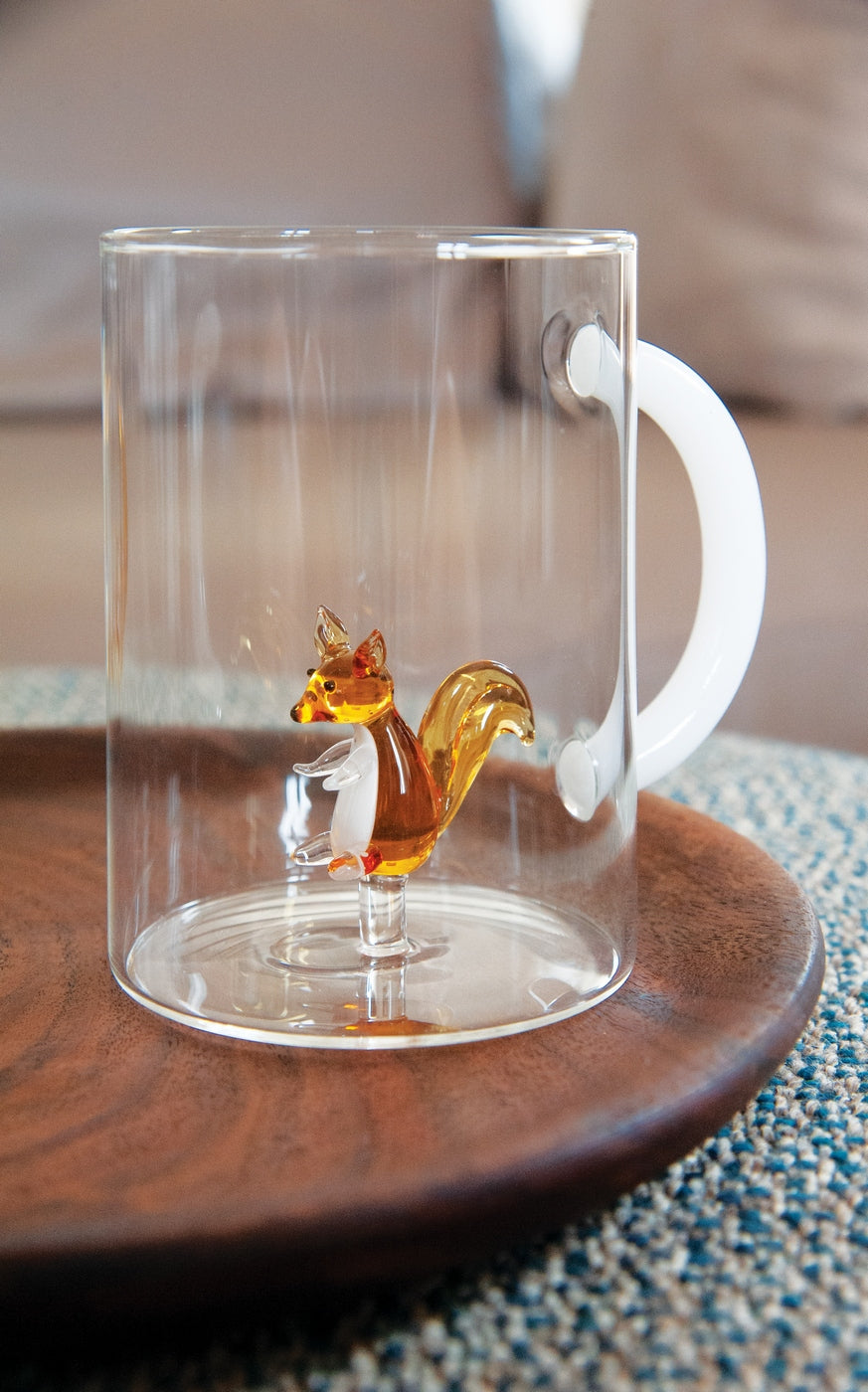 Monterey - Lot De 2 Mugs Ecureuils - Verre Borosilicate - 420ml