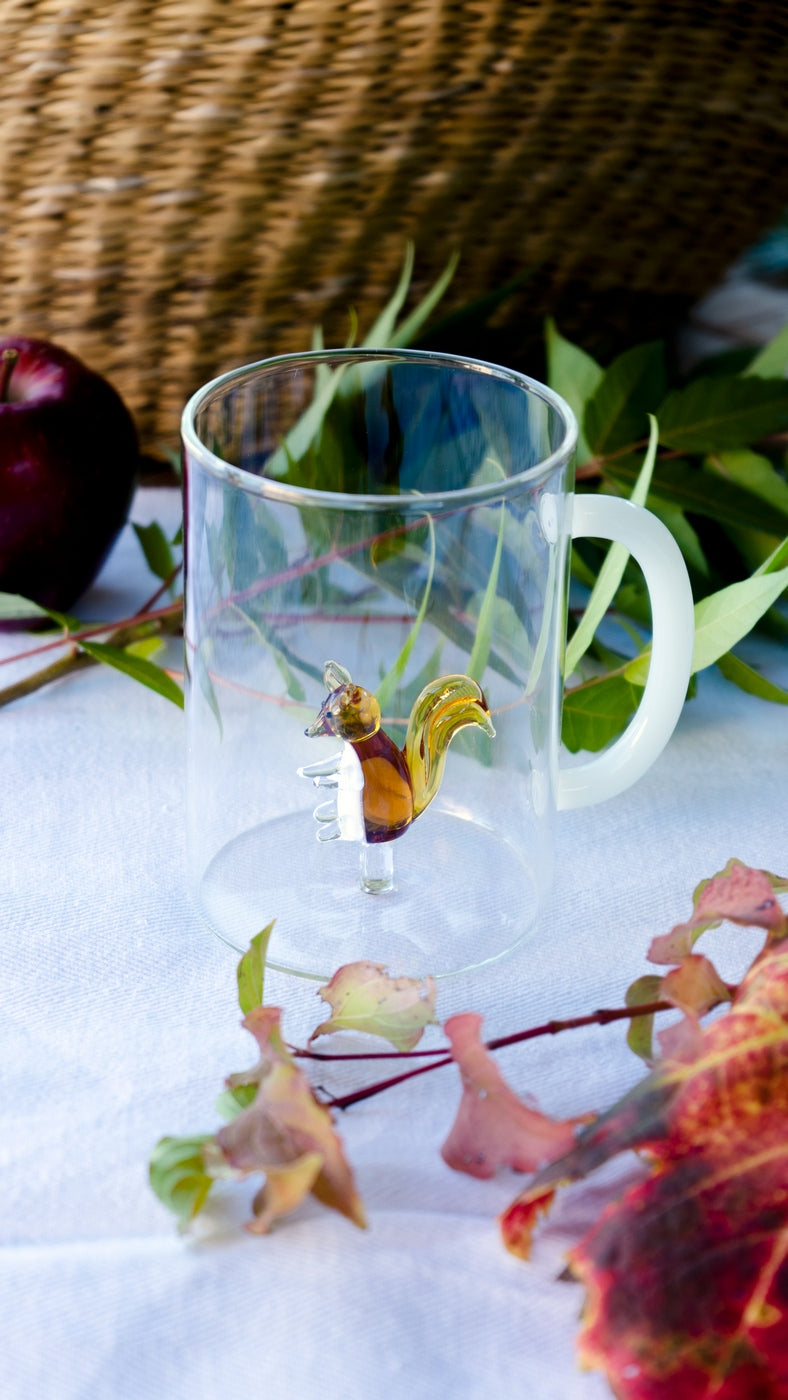 Monterey - Lot De 2 Mugs Ecureuils - Verre Borosilicate - 420ml