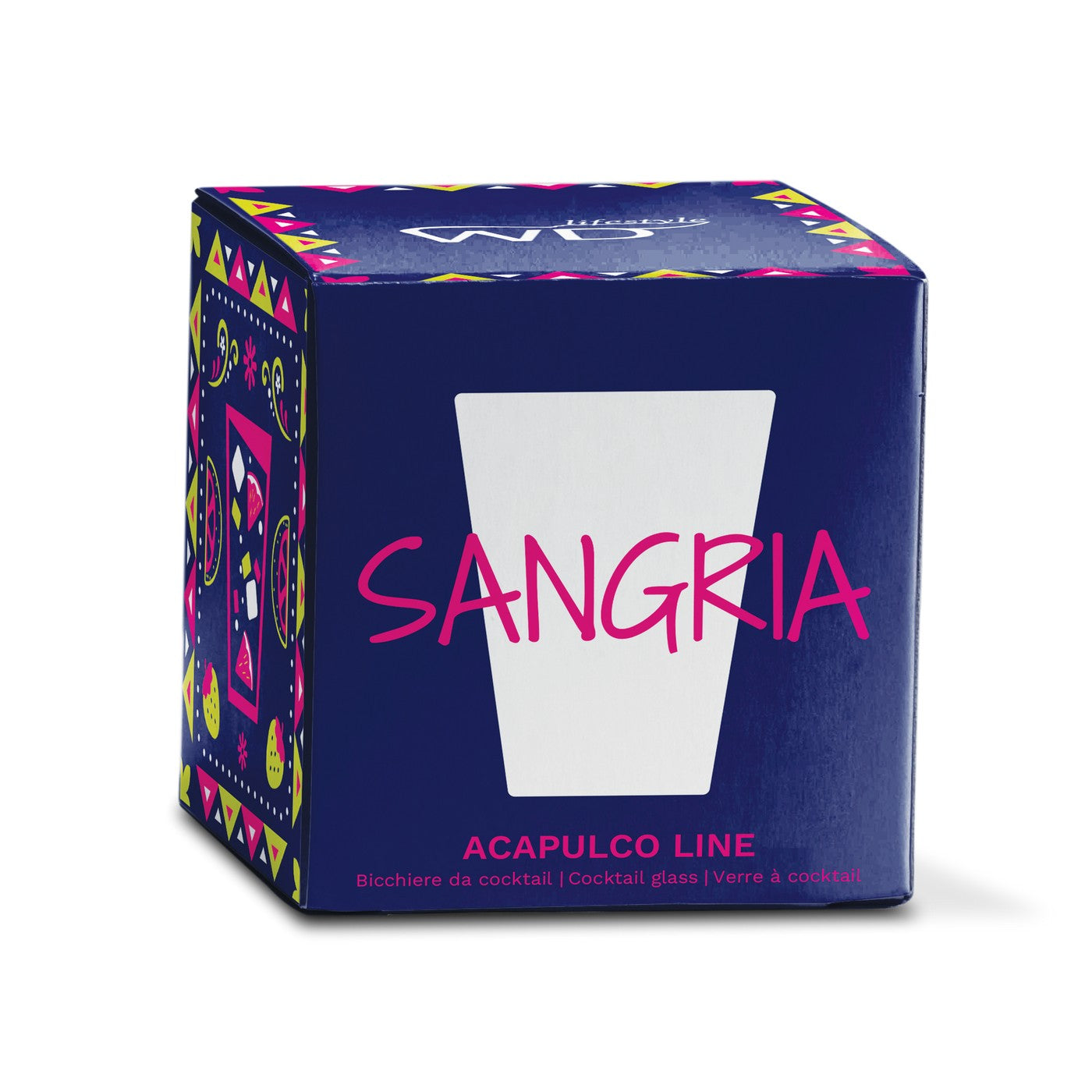 Acapulco - Lot De 2 Verres À Cocktail Avec Inscription « Sangria » Peinte À La Main - Verre Borosilicate - 450ml